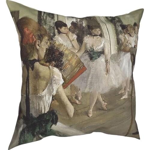 Ballet Class Edgar Degas Pillowcase Decoration Ballerina Cushions Throw Pillow for Sofa Polyester Double-sided Printing Printed