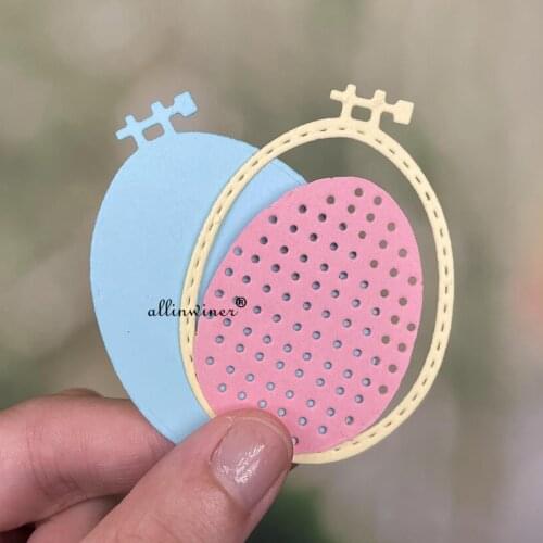 Latest Egg embroidery frame tag DIY Craft Metal Cutting Die Scrapbook Embossed Paper Card Album Craft Template Stencil Dies