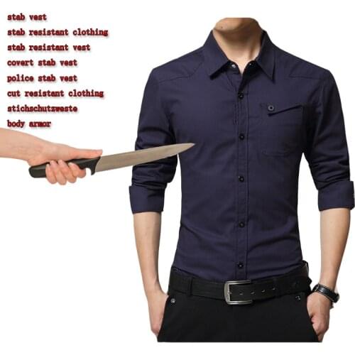 2018 New Arrival Anti-stab anti cut shirt self defense tactical men stab resistant bodyguard shirt police casual anti cut tops