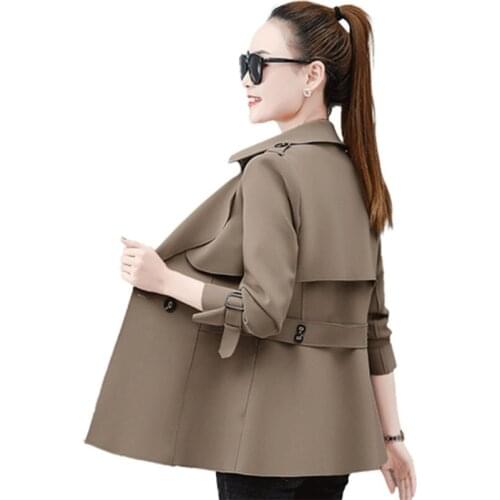 New Fashion Women Autumn Trench Coat 2021 Lady Temperament Slim All-match Coat Elegant Casual Loose Female Windbreaker OK849