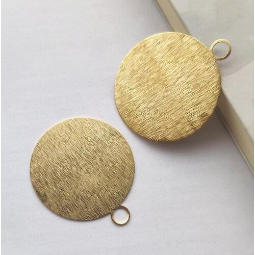 10pcs/Lot Charms Flat Stamping Round Disc Pendant Textured Crafts Brass Material Jewelry Diy Necklace Earring Jewelry Making