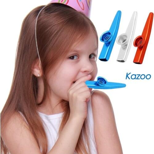 12cm Portable Metal Kazoo Aluminum Flute Mouth Flute for Beginners Kids Adult Gifts Woodwind Musical Instrument