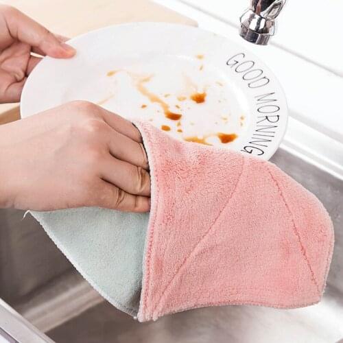 Plain double-sided absorbent cloth, thickened thin cloth dishcloth, no hair, no oil, washcloth, kitchen, wholesale