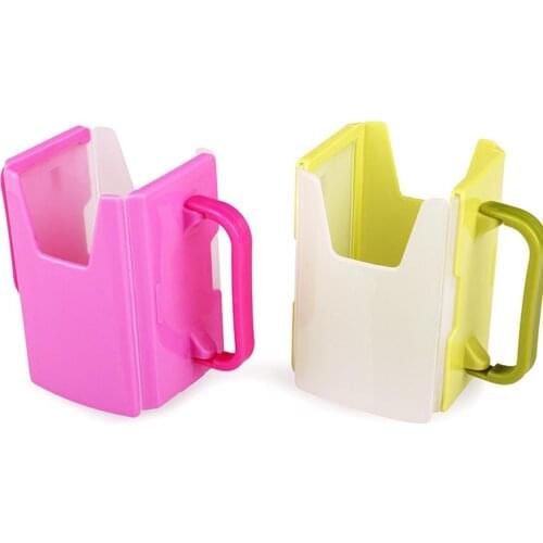 Adjustable Plastic Safety Baby Toddler Kid Juice Milk Box Drinking Bottle Cup Holder Mug Colors Water Cups Bottle with Handles