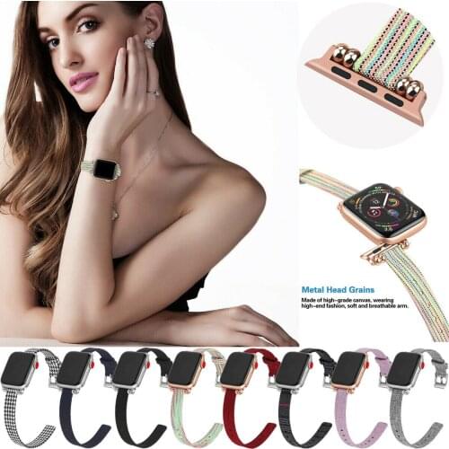 Band for Apple Watch 44mm 40mm Strap Nylon IWatch Correa Series 5 4 3 2 1 Elegant Women Loop 42mm 38mm Bracelet Watchwrist