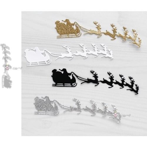 Mmao Crafts Metal Steel Cutting Dies New Christmas santa sleigh deer Scrapbooking Paper/photo Cards Embossing Dies