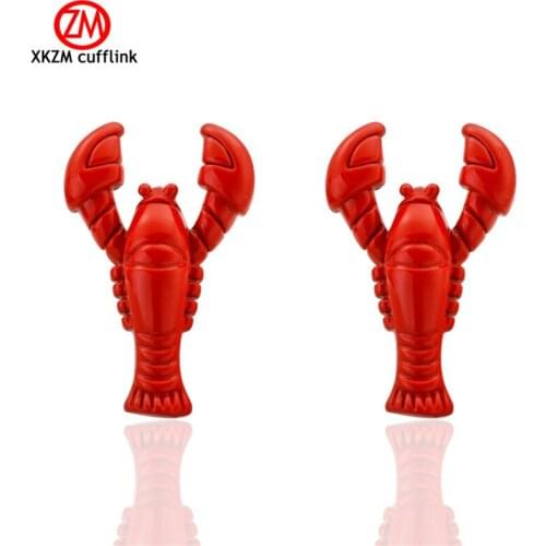 Luxury Men Red Lobster Cufflinks High Quality Lawyer Groom Wedding Cufflinks For Mens Shirt Cuff Links French Jewelry