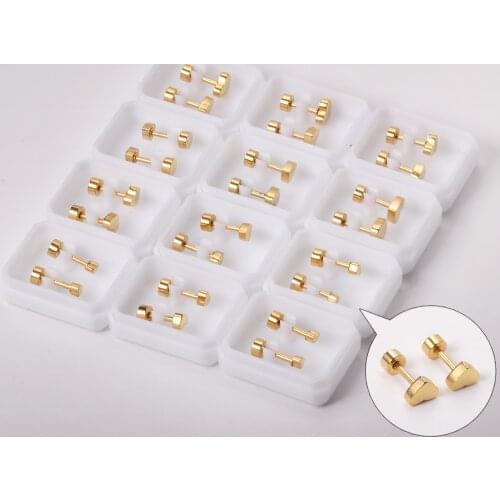 12 Pairs 316L Stainless Steel Heart Earrings Multi Size 3mm 4mm 5mm 6mm Anti-allergy Screw Back Wholesale Women Girl Earrings