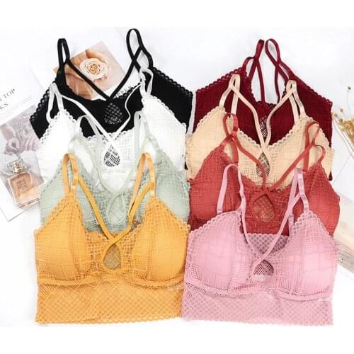 Women Sport Bra Shock-Proof Crop Tops for Women Gathering Lace Underwear High-Intensity Vest Gym Padded Yoga Suit Fitness Bra