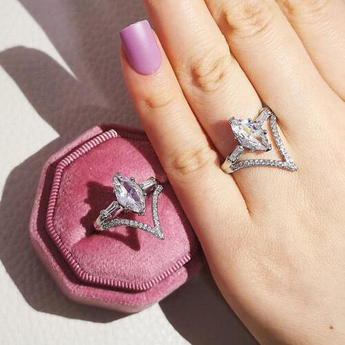 2021 Fashion 925 Sterling Silver Fashion Ring for Girl Love Party Gift Jewelry Wholesale Anillos Mujer R5844