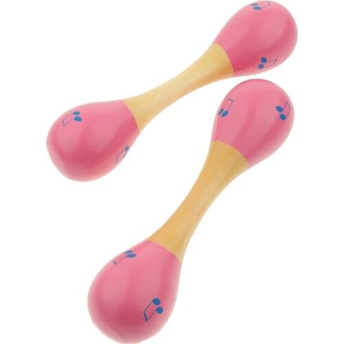 1 Pair Baby Kids Children Musical Percussion Maraca Sand Hammer Wooden Shaker Toy Gift