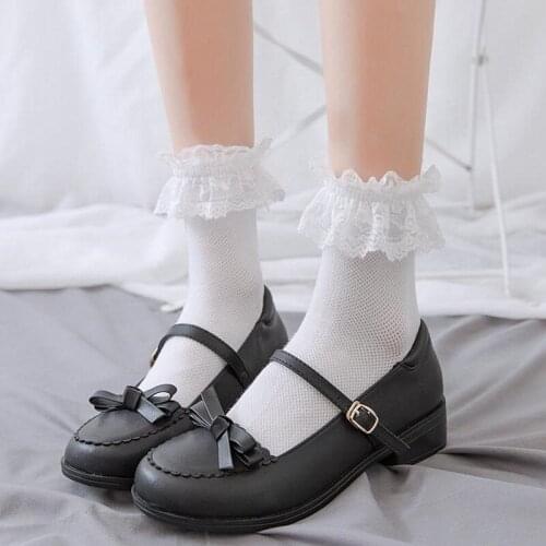 1 Pair Lolita Style Japanese Maiden Lovely Woman Lace Short Socks Summer Sweet Ruffle Cotton Princess Socks High Quality