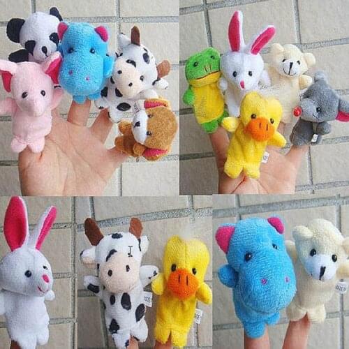 10pcs Double Layer Baby Cute Finger Puppets Soft Puppet Finger Plush Toys Gifts Kids Early Education Toys Gift Boys Girls
