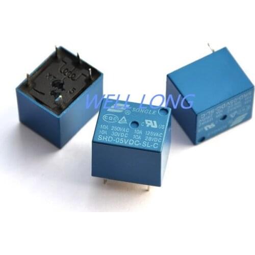 100 pcs/lot ) 5V DC Coil SPDT Power Relay,250V AC/30V DC ,10 Amps, SRD-05VDC-SL-C