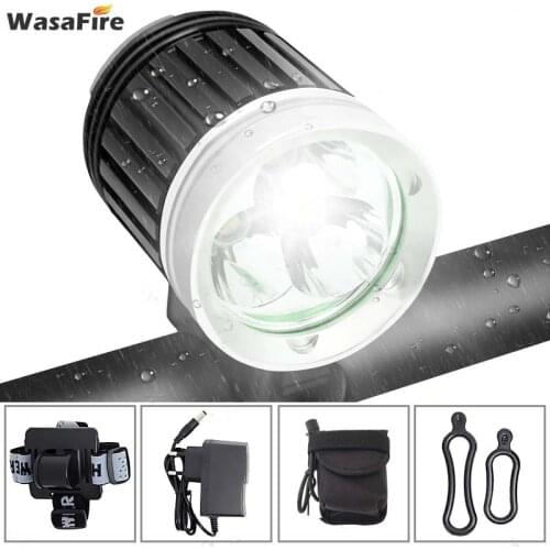 WasaFire 3*XML T6 Bicycle Light 4000 Lumen 3 Modes LED Bike Front Light MTB Bike Headlight Headlamp +18650 Battery Pack+Charger
