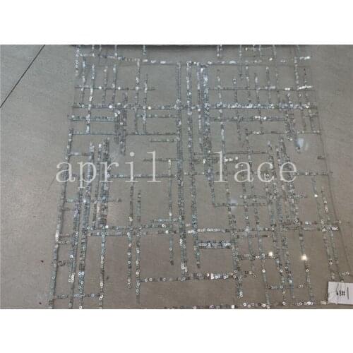 5yards /lot K43# crystal ripstop sequin embroidery lace tulle lace fabric for sawing bridal wedding dress/occasion