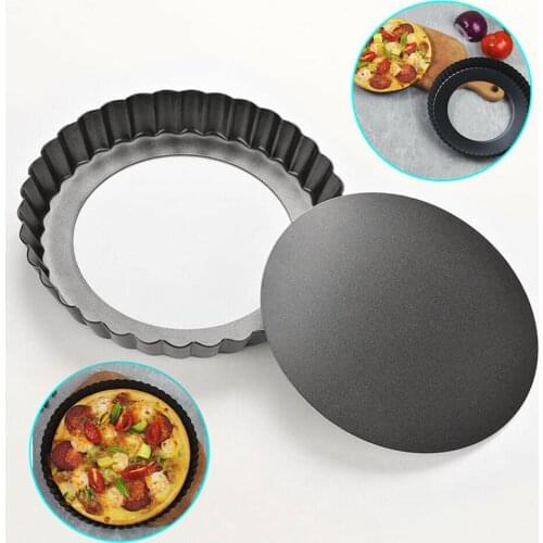 9inch Non-stick Pizza Pan Plate Tray Cake Cookie Liner Removable Loose Bottom Pizza Stone Mold Heat-resistant Baking Bakeware