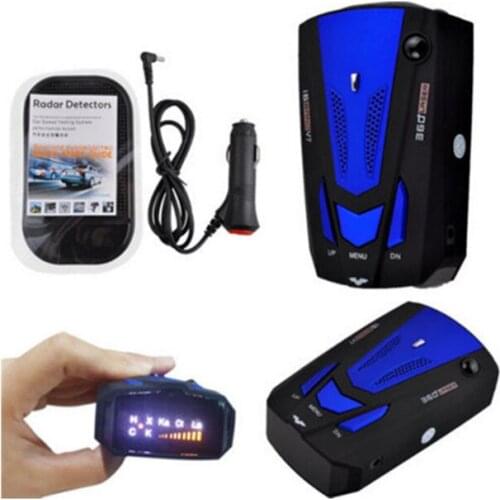 Car Radar Detector English Russian Auto 360 Degree Vehicle V7 Speed Voice Alert Alarm Warning 16 Band LED Display