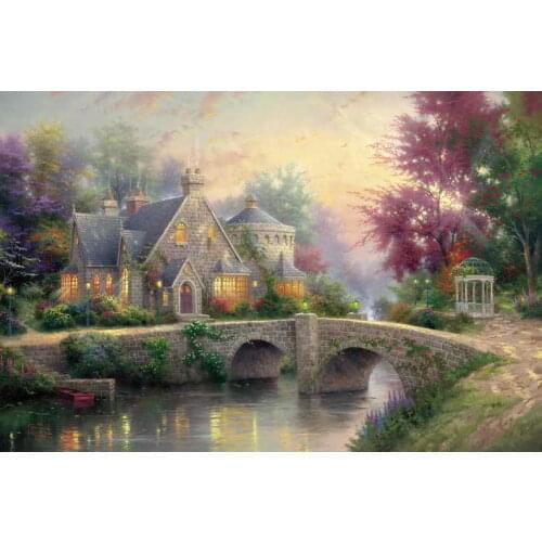 Free shipping! Lamplight Manor Thomas Kinkade HD Canvas Print Living Room Bedroom Wall Pictures Art Painting Home Decoration