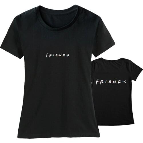 Cotton Girl Woman Short Sleeve T Shirt Friends Name Logo TV Show Letter Alphabet Couple Clothes Summer ZIIART