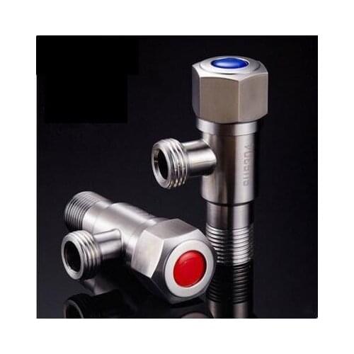 Stainless steel cold and hot water stop valve triangle valve, Bathroom water heater inlet valve, Toilet/kitchen filling valve