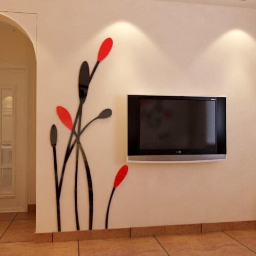 Creative 3d Acrylic crystal mirror wall stickers Fashion sofa tv wall decor Entranceway Abstract art wall stickers