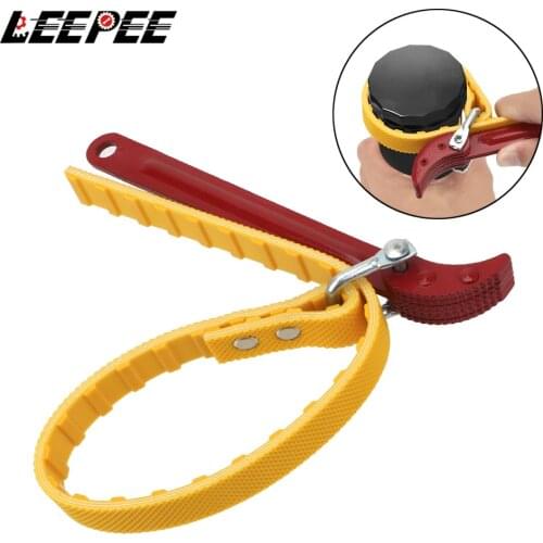LEEPEE Adjustable Strap Opener Chain Oil Filter Belt Wrench Oil Filter Puller Strap Spanner Cartridge Disassembly Tool
