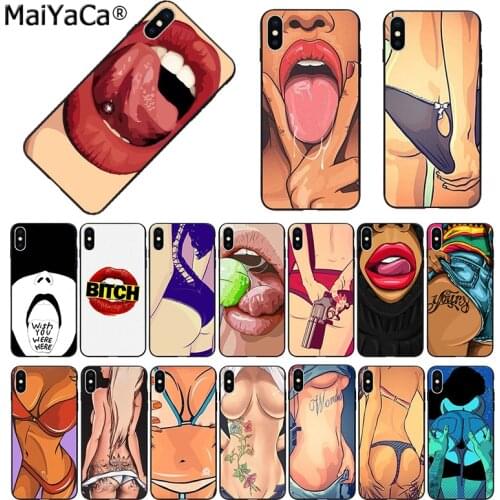 MaiYaCa sexy lady Red lips hot girl phone case For iphone 12pro max SE 2020 11 pro 5XS 5s SE 6 7 8 6s plus X XR XS MAX