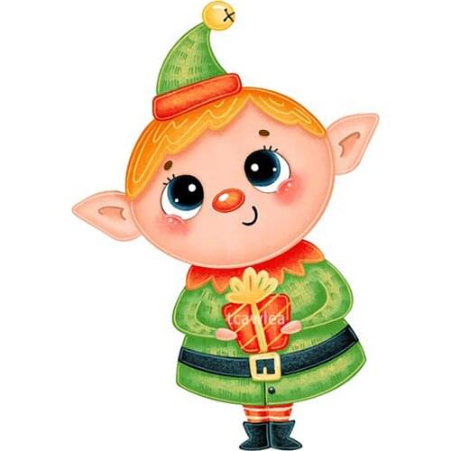 Gift Box Elf Boy Metal Cutting Dies Cute Stencils for Making Scrapbooking Album Festival Card Embossing DIY Cut Die