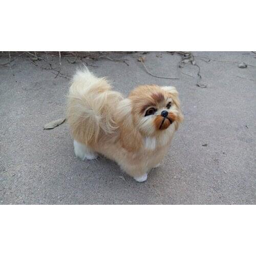 Cute simulation dog toy polyethylene & furs small lovely Peking dog model gift about 20x17cm 1166