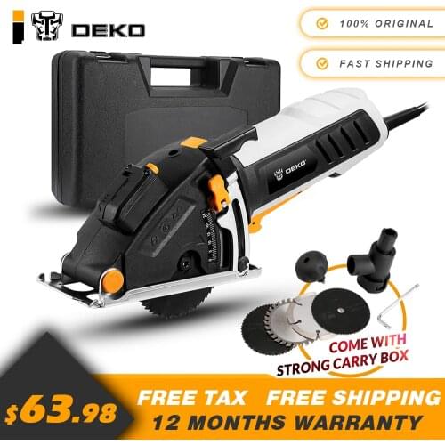 DEKO DKMS85Q1 Mini Circular Saw Power Tools with Laser 4 Blades Dust passage Allen key Auxiliary handle BMC BOX Electric Saw