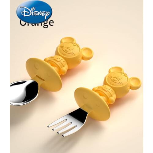 Disney Mickey Mouse Minnie Childrens Tableware Baby Learning Training Spoon Set