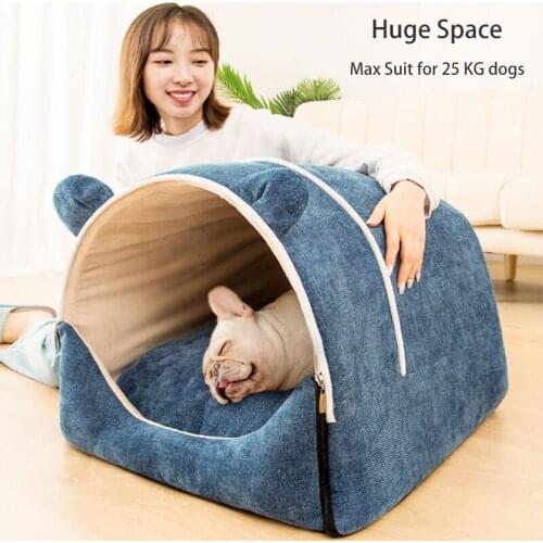 New Deep sleep comfort winter warm pet bed dog cat mat Kennel basket house enclosed pet tent cozy cave beds Indoor cama washable