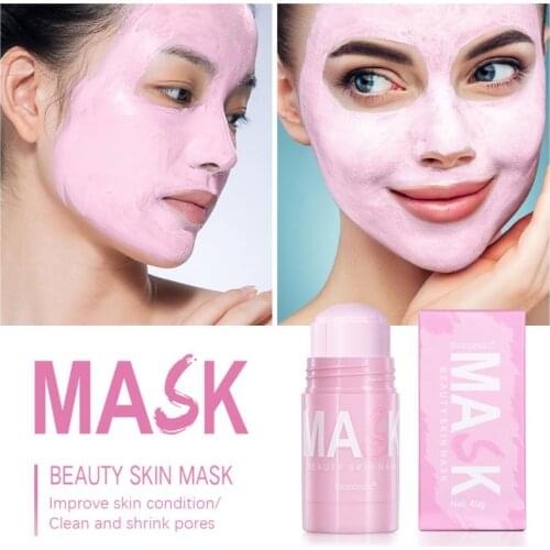 NEW Green Tea Rose Solid Masks Cleansing Purifying Clay Oil Control Anti-Acne Whitening Beauty Facial Skin Care Stick Mask TSLM1