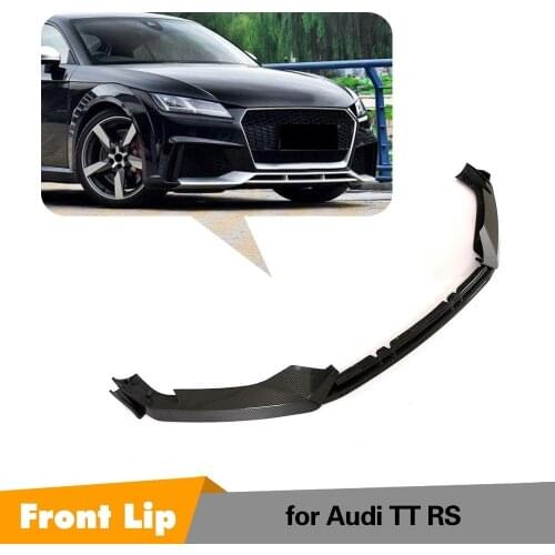 Front Lip Spoiler For Audi TT RS 2016 2017 2018 Carbon Fiber Bumper Lip Bodykits