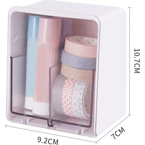 Plastic Desktop Storage Box Creative Division Double-layer Cotton Swabs Makeup Organizer Transparent Dustproof Storage Box Case