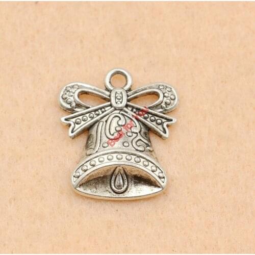 5pcs Antique Silver Tone Christmas Bells Charms Fashion Pendants Jewelry Diy Jewelry Findings Handmade 19x17mm
