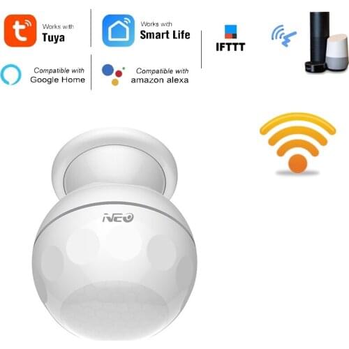 Retail NAS-PD02W WIFI PIR Motion Sensor Detector Tuya Smart Life App Smart Home Automation Alarm System with Bracket