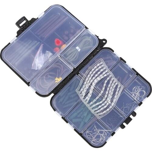 Carp Fishing Box Tube Bait Jig Hooks Pins Terminal Tackle Rigs Fishing Outdoor Portable Easy Fishing Carrying Gear Kit