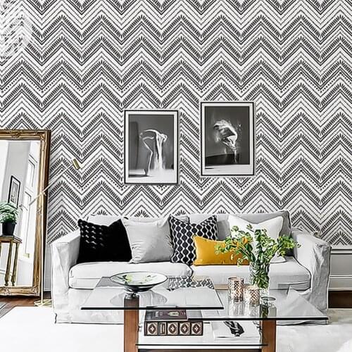 Self-Adhesive Wood Wallpaper Peel and Stick Vintage Geometric Wave Paper Vinyl Stickers 1.5ftX20ft/Roll Wall Decoration