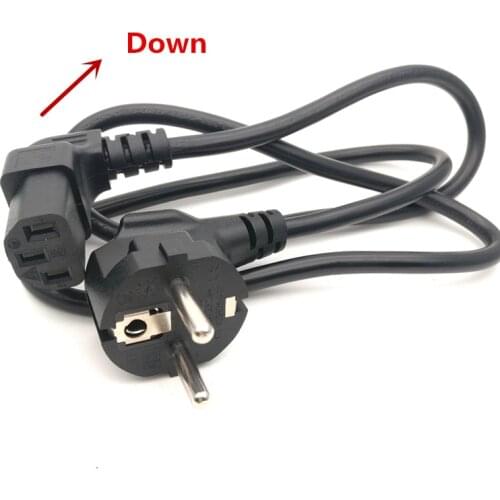 Power Cord Schuko CEE7/7 Male Plug to IEC320-C13 Female Up/down Angled Power Adapter Cable For Wall Mount TV