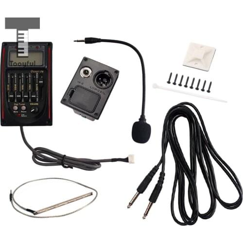 Tooyful 5-Band EQ Equalizer Preamp Pickup LCD Tuner with Microphone Set LC-5 for Acoustic/Classical Guitar Replacement Parts