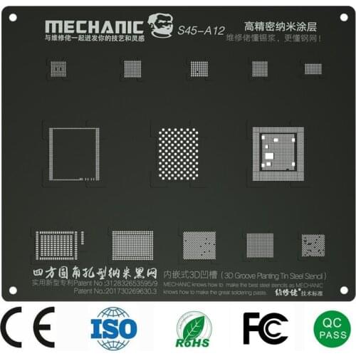 Mechanic S45 3D Black Universal Planting Tin Template For iPhone 6/6S/6SP/7/7P/8/8P/X/XS/XS MAX/XR IC Chip BGA Reballing Stencil