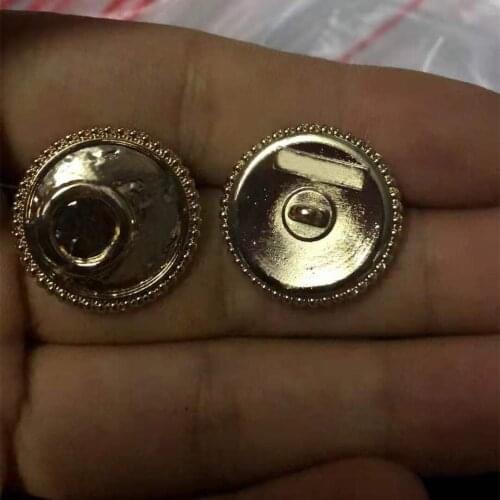 High quality New metal buttons with log stamp on back 10 pieces a lot all golden clothing jewelry buttons clothing accessories