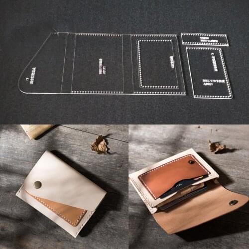 Diy Leather Handmade Craft Women Handbag Wallet Purse Sewing Pattern Acrylic Stencil Template Sewing Accessories 8x12x1.5cm