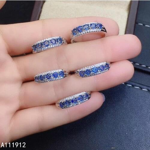 KJJEAXCMY fine jewelry natural sapphire 925 sterling silver new adjustable gemstone women ring support test classic