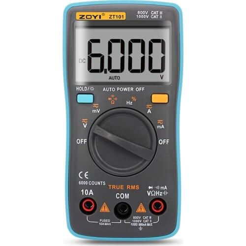 ZOYI ZT101 DC AC Voltage Current Resistance Diode Temperature Tester Automatic Polarity Identification