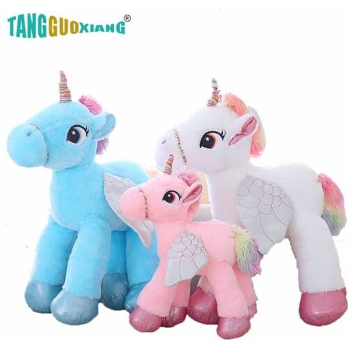 1pc 50/60/90cm Cute Cartoon Animal Pegasus Big Unicorn Plush Toy Stuff Doll Soft Animal Birthday Gifts For Children kids