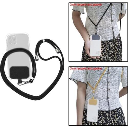 1PC Universal Crossbody Patch Phone Lanyards Mobile Phone Strap Lanyard Nylon Soft Rope Cell Phone Hanging Cord Holder