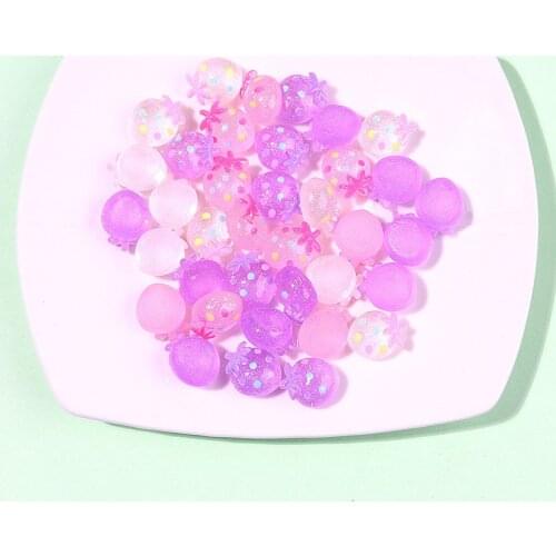 10Pcs Strawberry Nail Resin Gems Nail Art Design White Pink Purple 1.3x1.6cm Strawberry Nail Charms 3D UV Gel Sticker Tips